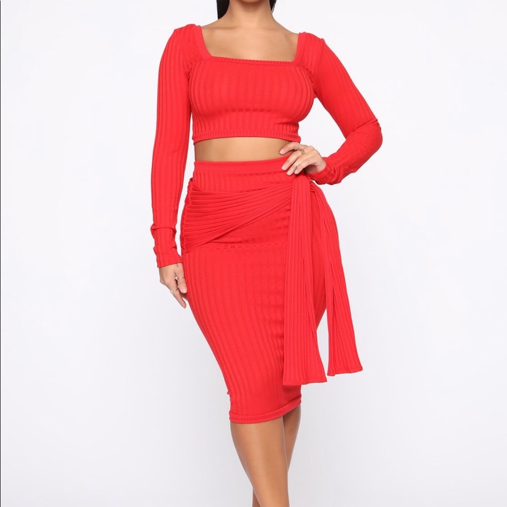 Fashion Nova No Tying You Down skirt set